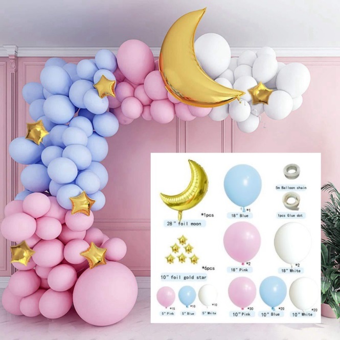 Balloon Garland Arch Kit 119PCs Extra Large Pink Blue White Balloons ...