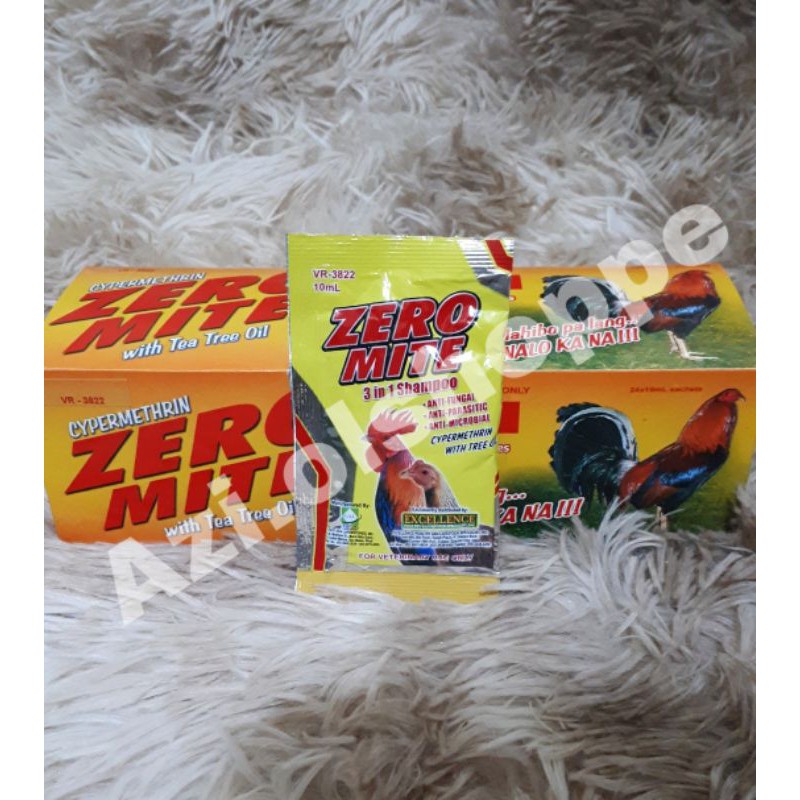 Zero mite 3in1 shampoo for gamefowls 10ml (sold per sachet) Shopee