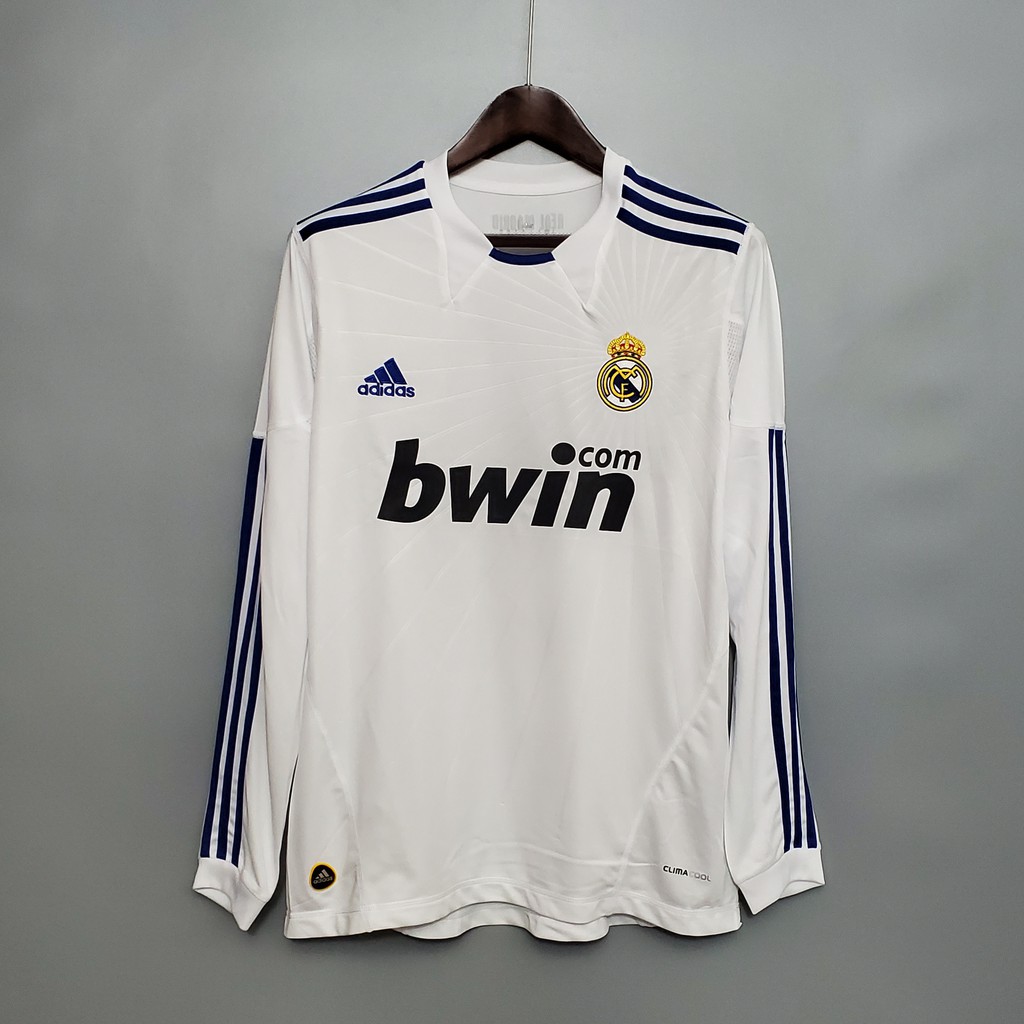 10-11 Real Madrid Long Sleeve Home Retro Soccer Jersey Football Grade 