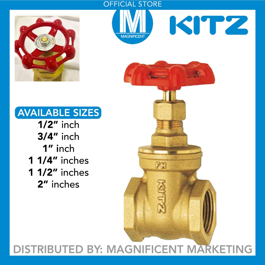 Kitz Brass Gate Valve 1/2 to 2 inches AKFH 125 psi | Shopee Philippines