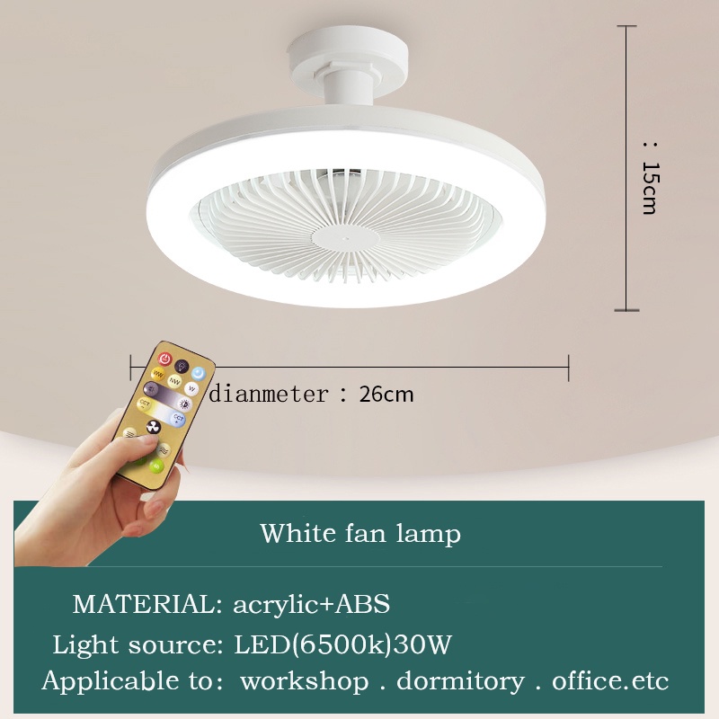 COD Invisible Ceiling Fan With Light LED E27 Screw Bedroom Silence ...