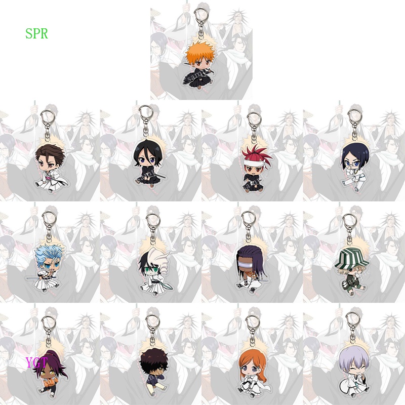 SPR Bleach anime acrylic keychain Kurosaki Ichigo Kuchiki Rukia Byakuya ...