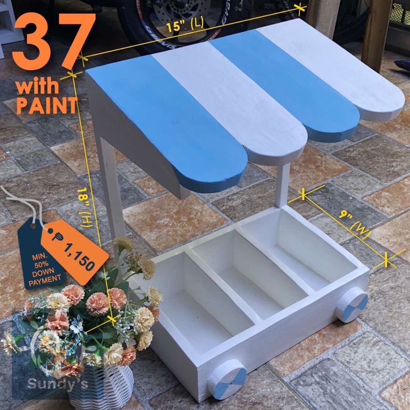 Wooden candy cart with wheels / dessert cart / cupcake cart SUNDYS