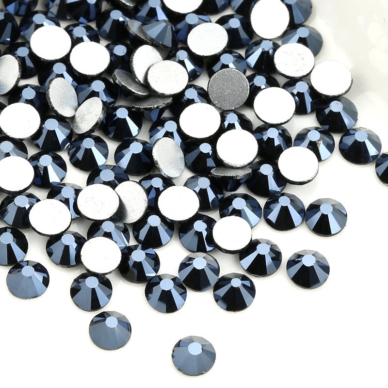 Super Glitter Rhinestones Black Shiny SS4-SS30 Non HotFix FlatBack ...