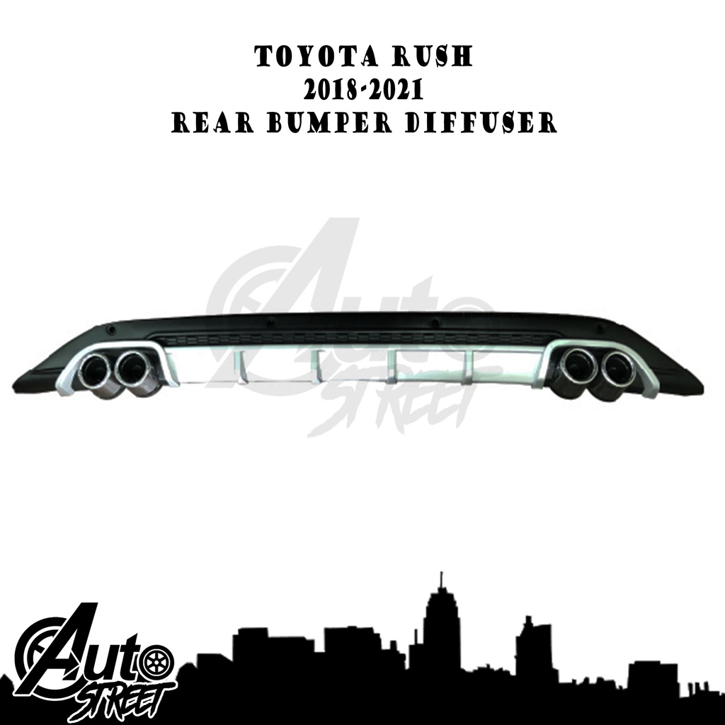 Toyota Rush 2018-2021 Rear Bumper Diffuser (Black/Silver) | Shopee ...