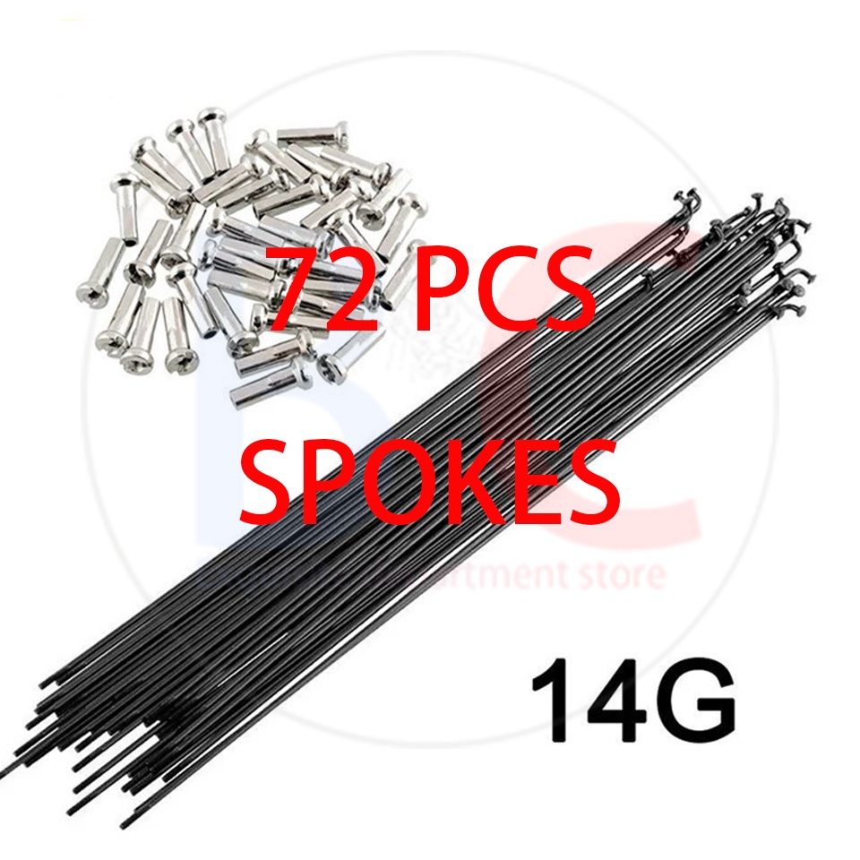 72PCS Bicycle Galvanized Spokes and Stainless Nipple Rayos for Rim Size