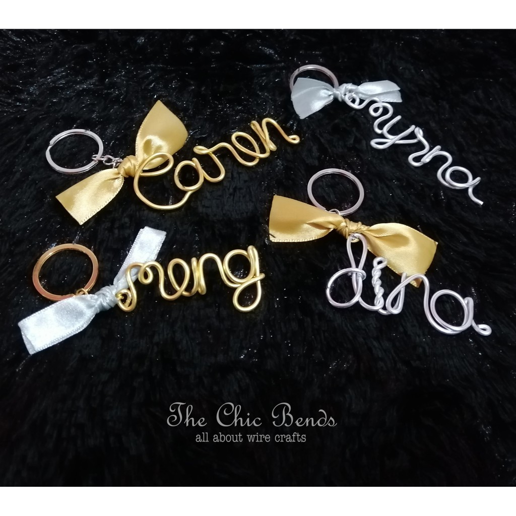 Wire on sale name keychain