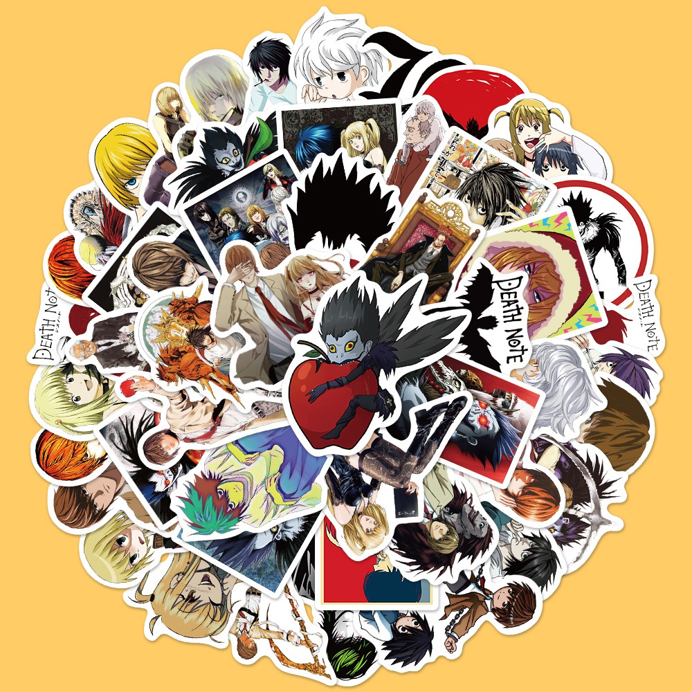 50Pcs DEATH NOTE Japanese Anime Stickers For Laptop Luggage Motorcycle ...