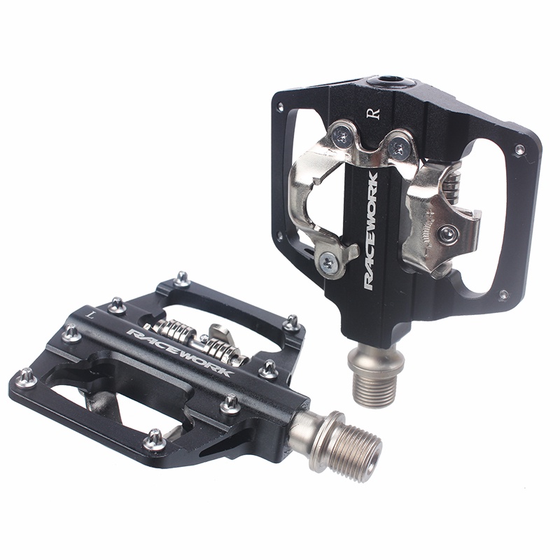 RACEWORK Racing Bike Pedal M213 Mtb Pedals spd Double Platform Bearing Mountain bike No Clip Accessories Shopee Philippines