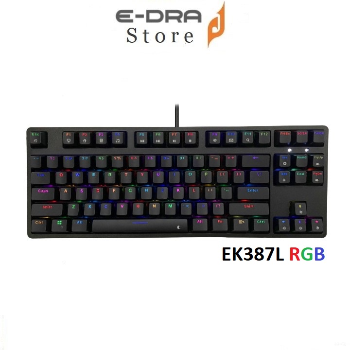 EDRA EK387L RGB LED Mechanical Keyboard (Swicth, Blue / Brown / Red ...