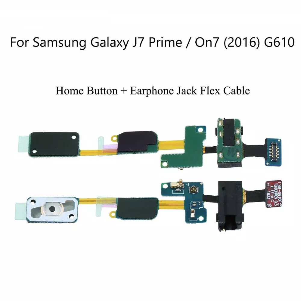 Samsung Galaxy J7 Prime On7 2016 G610 Home Button Earphone Headphone Jack Audio Flex Cable Replacement