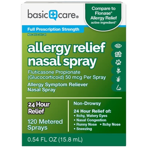 Basic Care Allergy Relief Nasal Spray, Fluticasone Propionate ...