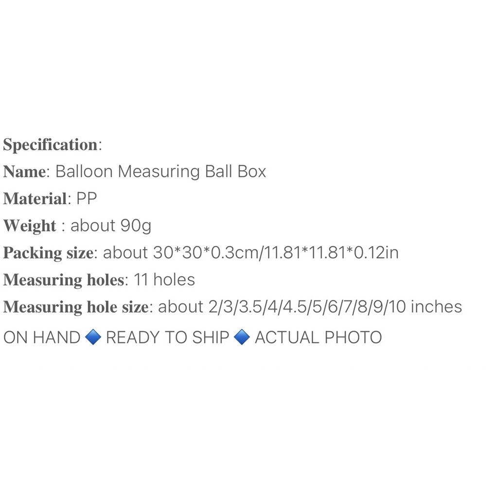 11 Holes Balloon Sizer Box Balloon Columns Make Balloon Size ...