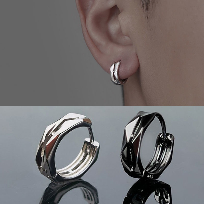 New Three Dimensional Geometric Earrings Mens Earrings Hip Hop