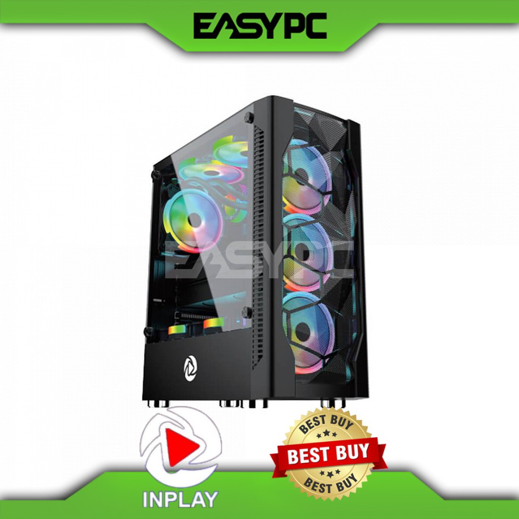 InPlay Meteor 03 Mid Tower Gaming Case Black, Tempered Glass, Cheapest