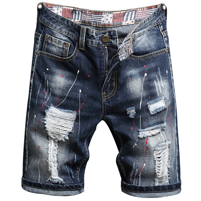 2021 Mens Ripped Short Jeans Bermuda Shorts Denim Shorts Male New