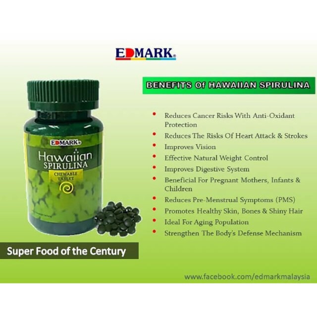 Edmark Spirulina Health Food Supplement 200 tablets Shopee Philippines