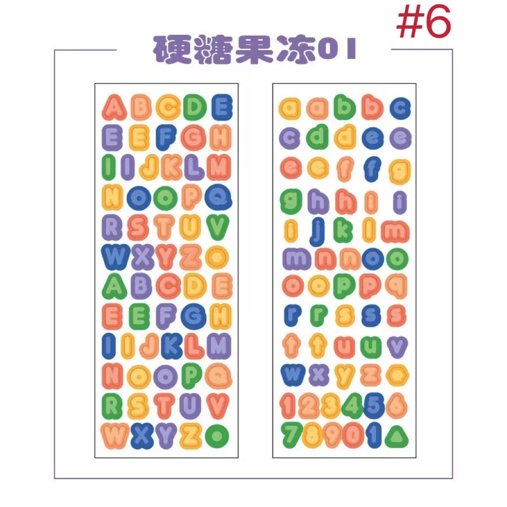 Candy Color Number and Letter PVC sticker | Shopee Philippines