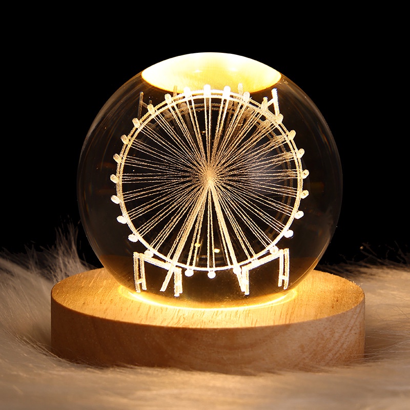 3D Night Lamp Crystal Ball Night Light Lamp USB Wiring Bedroom Bedside Gift Home Decor Shopee Philippines