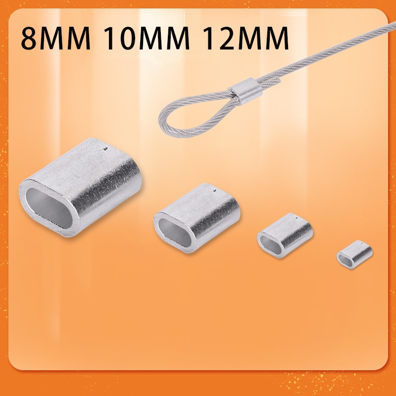 1 Piece 8mm12mm Tube Cable Oval Sleeve Aluminum Crimping Steel Wire