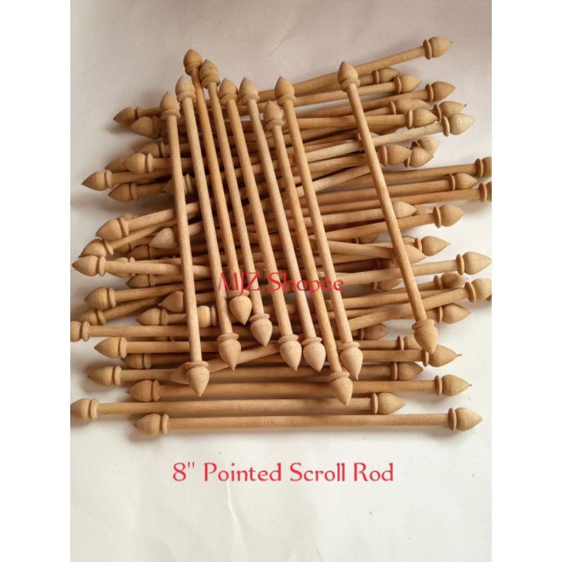 Unpainted Wooden Scroll Rod (Pointed Tip) 8" (50pcs) Shopee Philippines