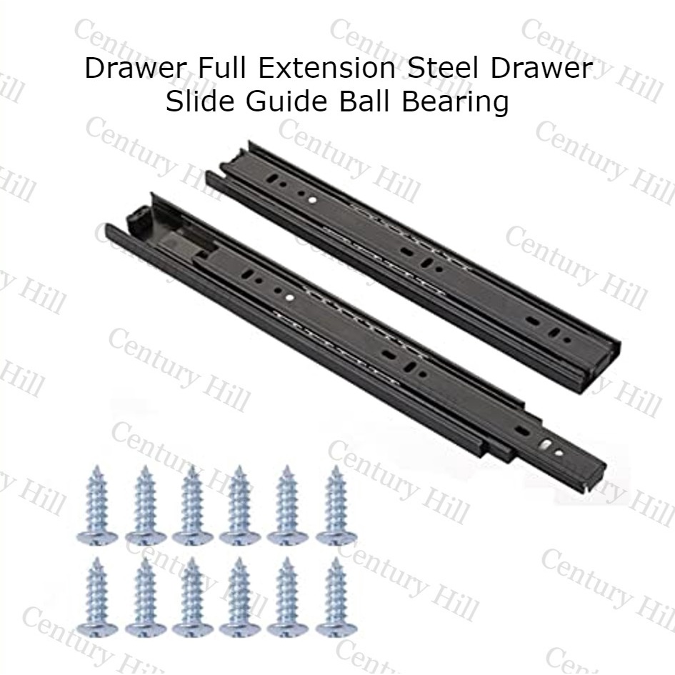 Drawer Full Extension Steel Drawer Slide Guide Ball Bearing Shopee