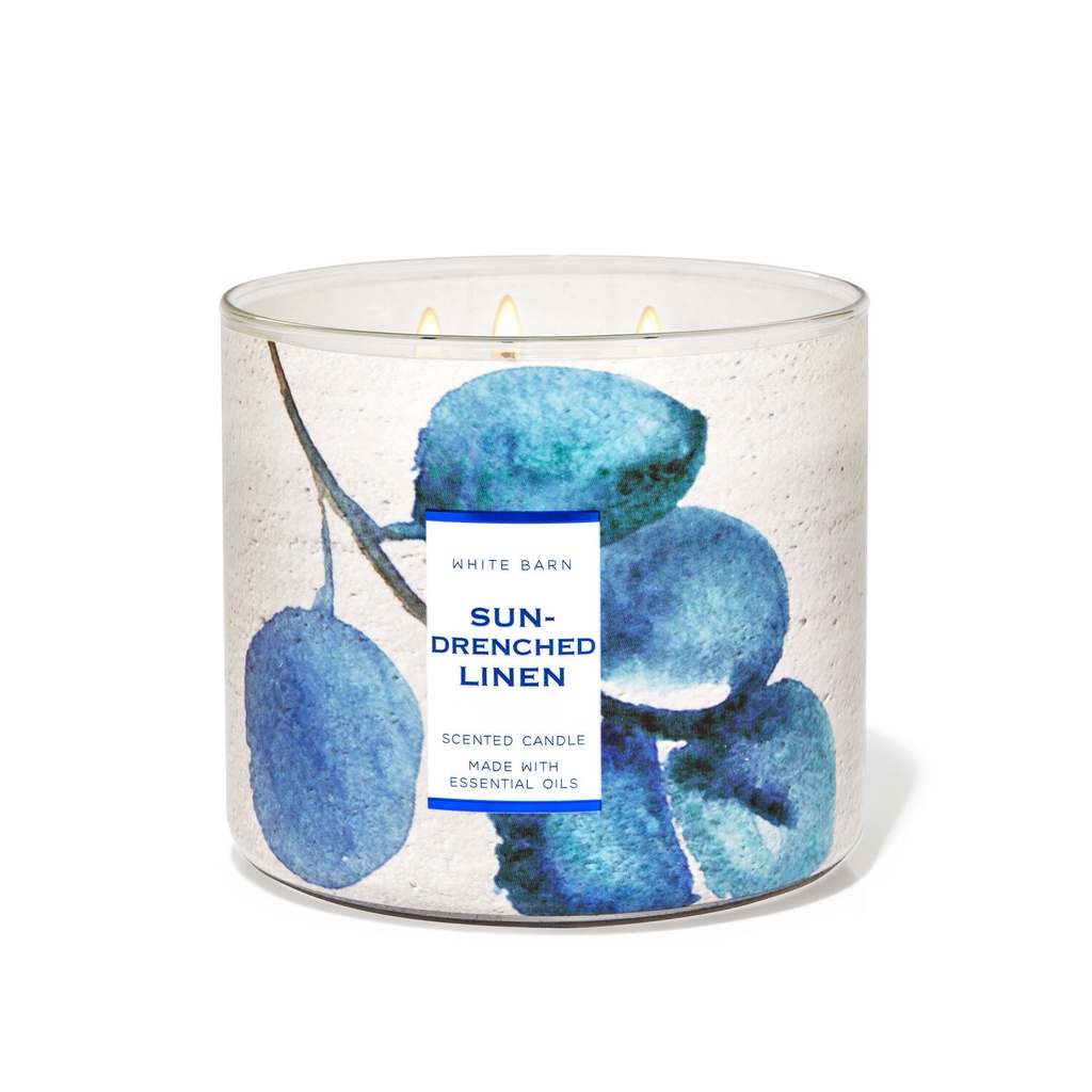 Usagoods Bath and Body Works SUN-DRENCHED LINEN 3-Wick Scented Candle ...