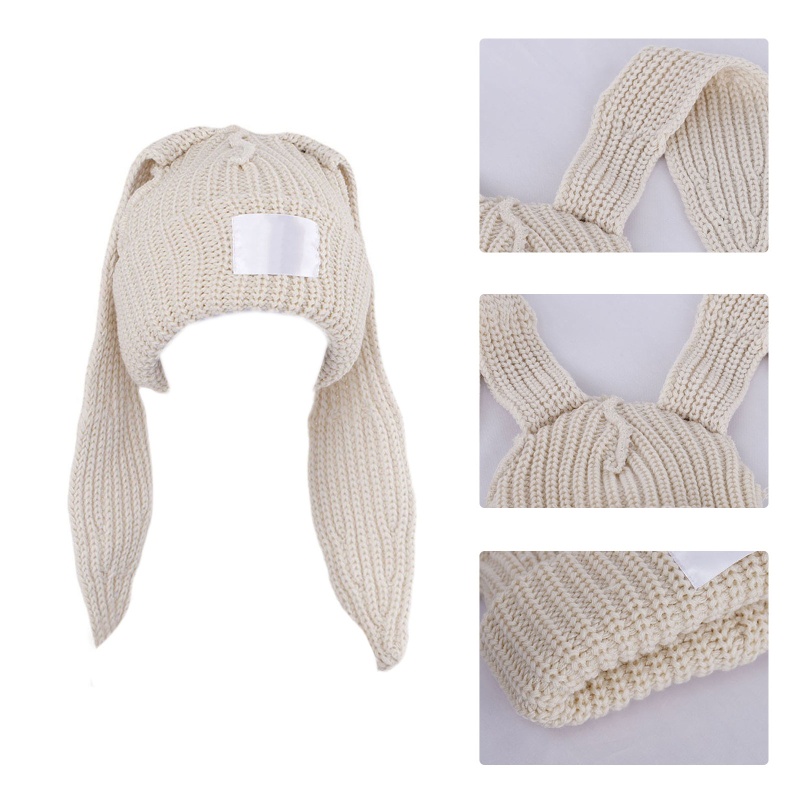 bettingyou ʚ ɞ Rabbit Knit Hat Long Ear Hat Skullies Beanie Rabbit Ears ...
