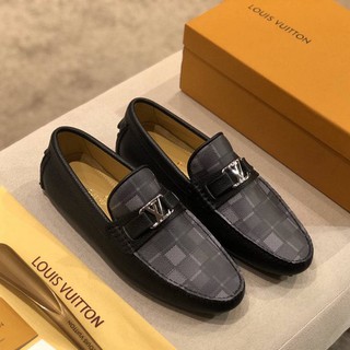 ins】Original Louis Vuitton classic men business leather shoes fashion trend  wild dress shoes drivin