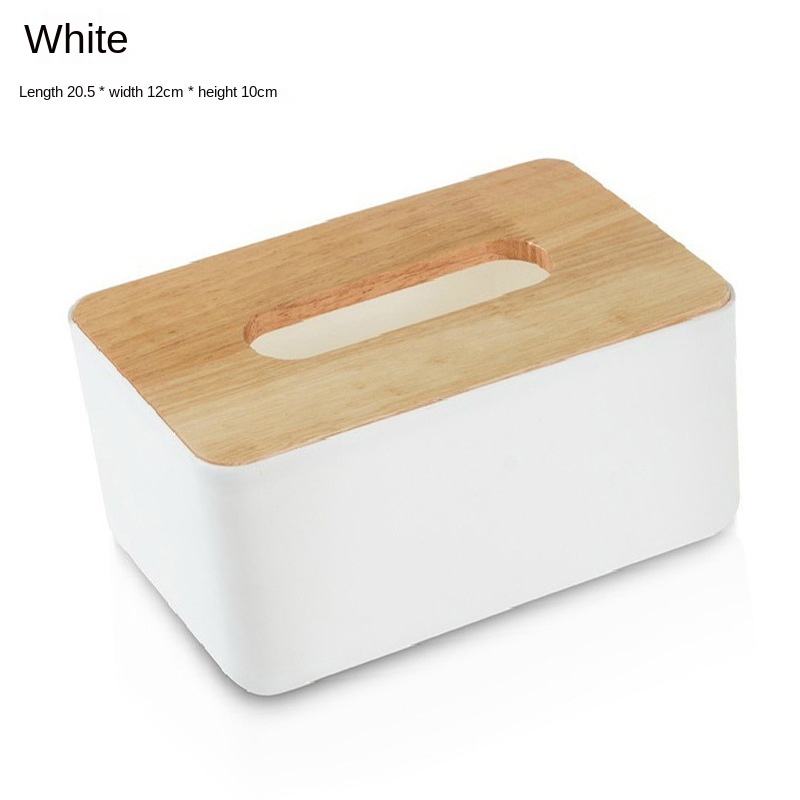 TC Wooden lid tissue box, desktop tissue holder, living room tissue ...