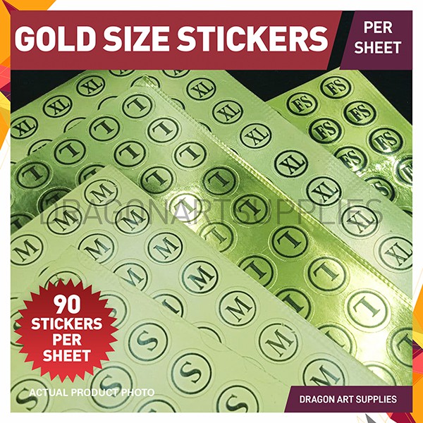 Gold Sticker Size Label assorted sizes | Shopee Philippines