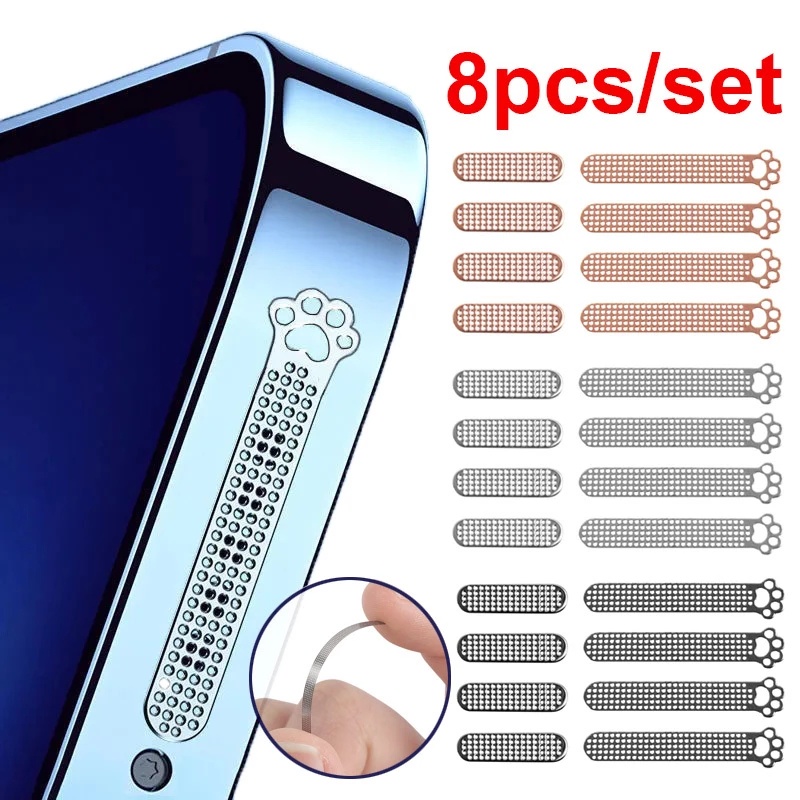 8pcs Phone Dustproof Net Stickers / Earpiece Speaker Hole Anti-Dust ...