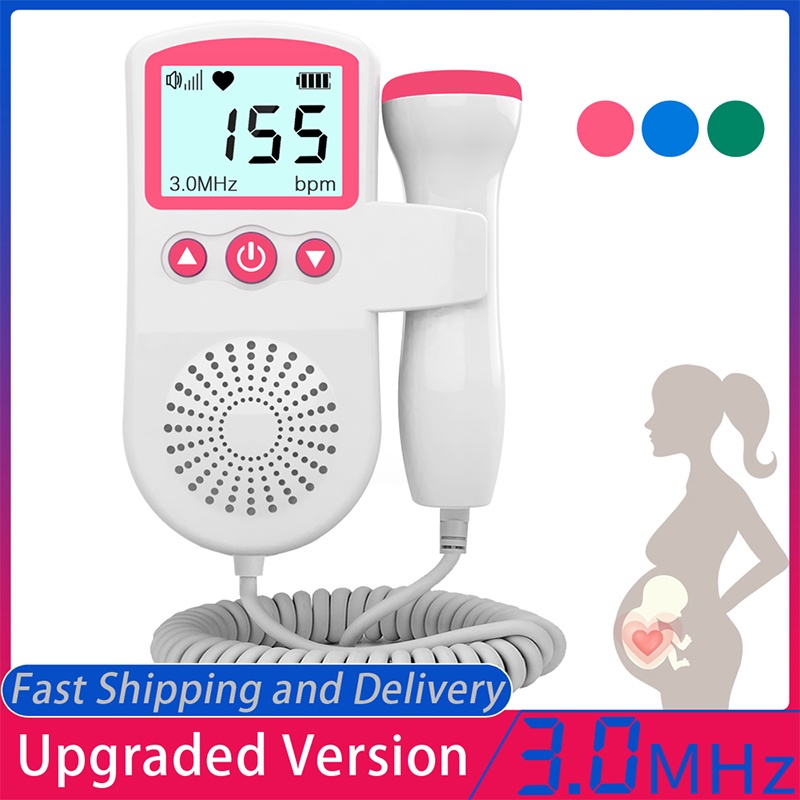 Upgraded 3.0Mhz Doppler fetal heart rate monitor home pregnancy heart ...