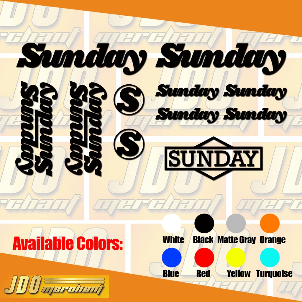 Sunday BMX set Vinyl Stickers quality sticker Shopee Philippines