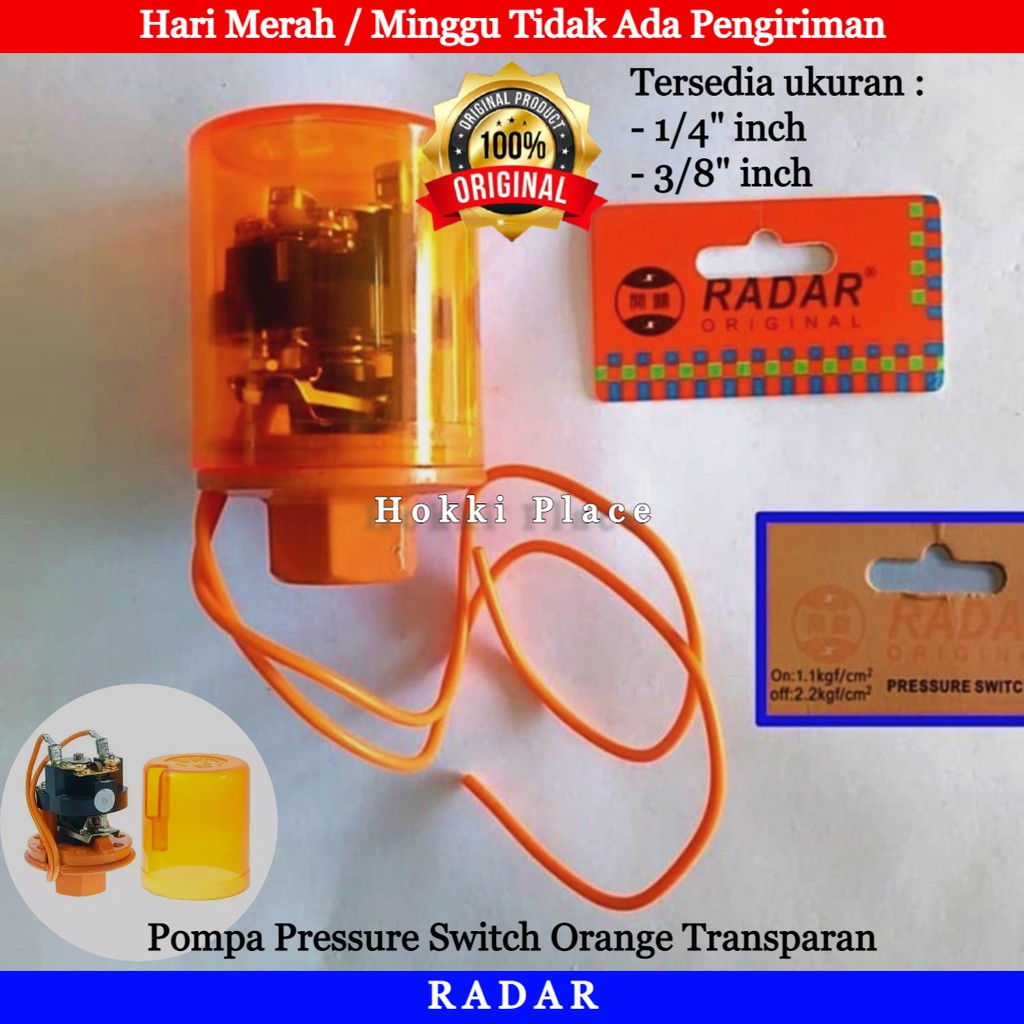 Automatic Water Pump On Off Pressure Switch Radar ORIGINAL 1/4