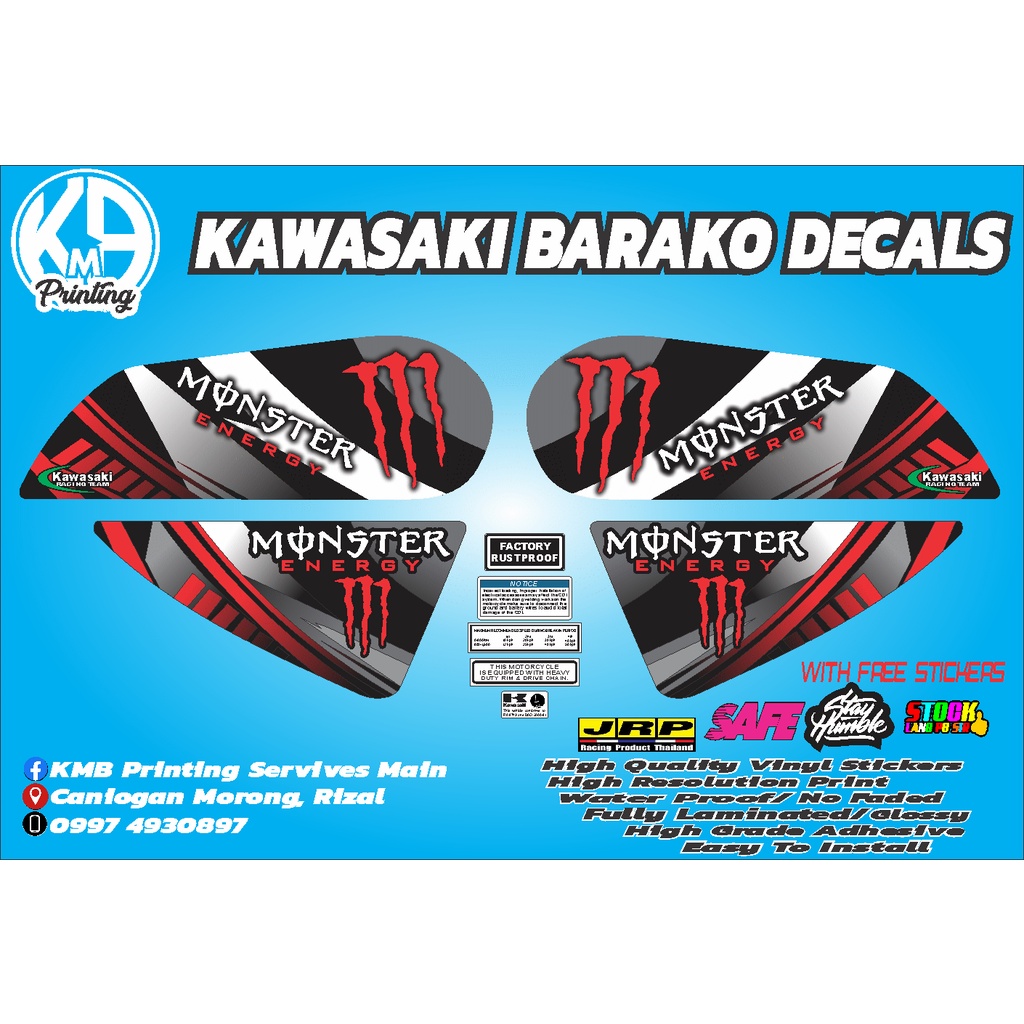 Kawasaki Barako Monster Decals Shopee Philippines