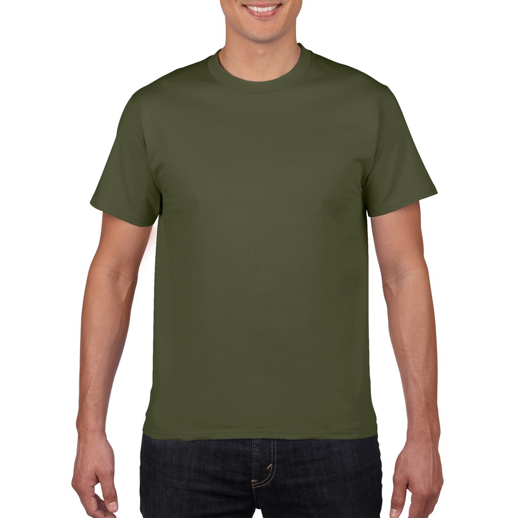 TNF Plains 76000 GILDAN Premium Cotton Plain Shirt Shade of Green Shopee Philippines