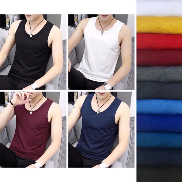 11 color plain sando for men‘s round neck multiple Comfortable tank ...