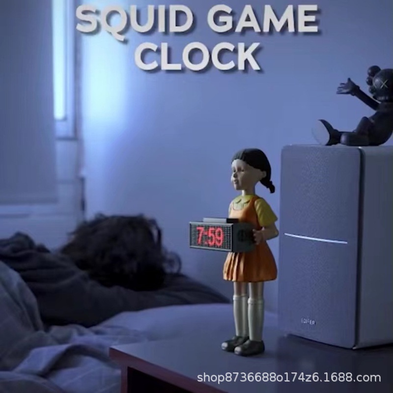 Squid game alarm clock resin decoration 123 wooden figure doll Alarm