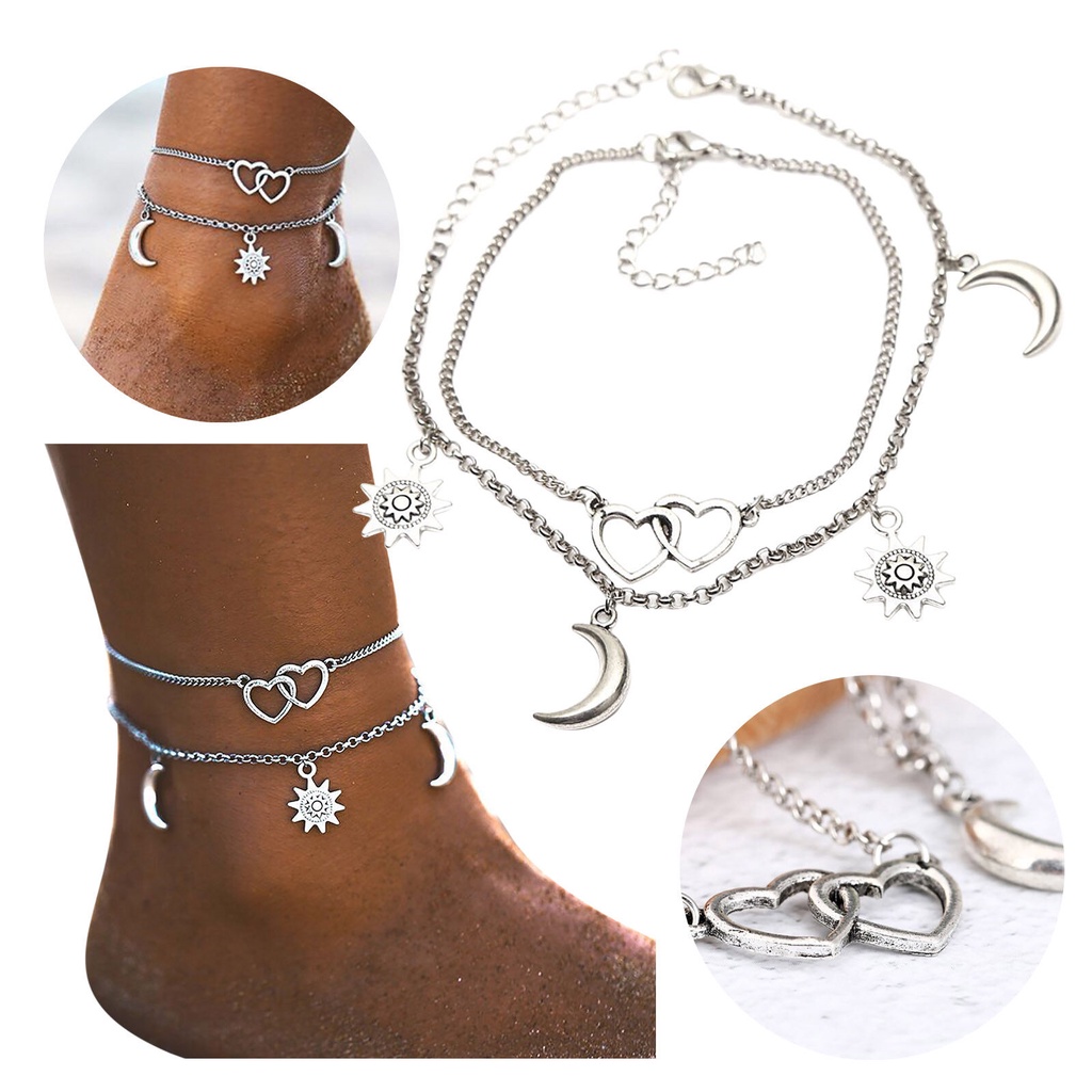 Silver Feet Gold Foot Chain Anklet Ankle Women Jewelry Boho Bracelet