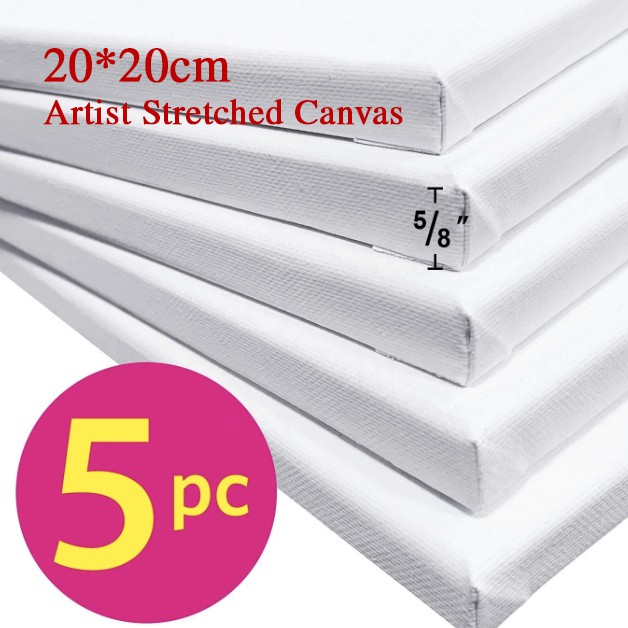 5pc Set 8x8 inches or 20x20cm Artist Canvas Blank Canvas for painting