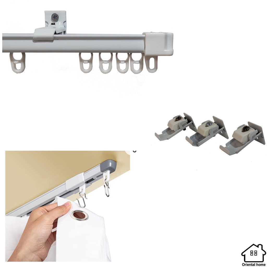 Adjustable Ceiling Curtain Tracks With Hooks For Living Room , Bedroom ...