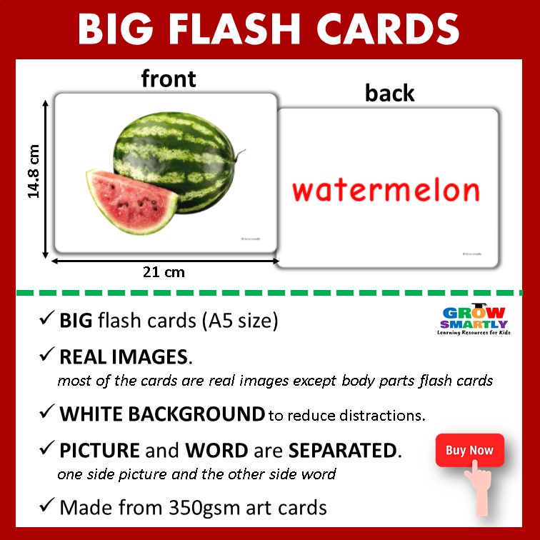 Early Learning Flash Card for Baby Big Flash Card for Kids Educational ...