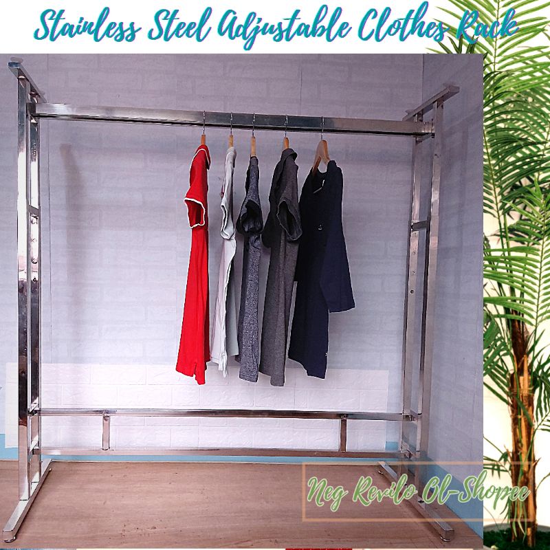 Stainless Steel Double Rod Adjustable Clothes Rack Shopee Philippines   0d9f4eb9d7ba30809a4bc229ed6de125