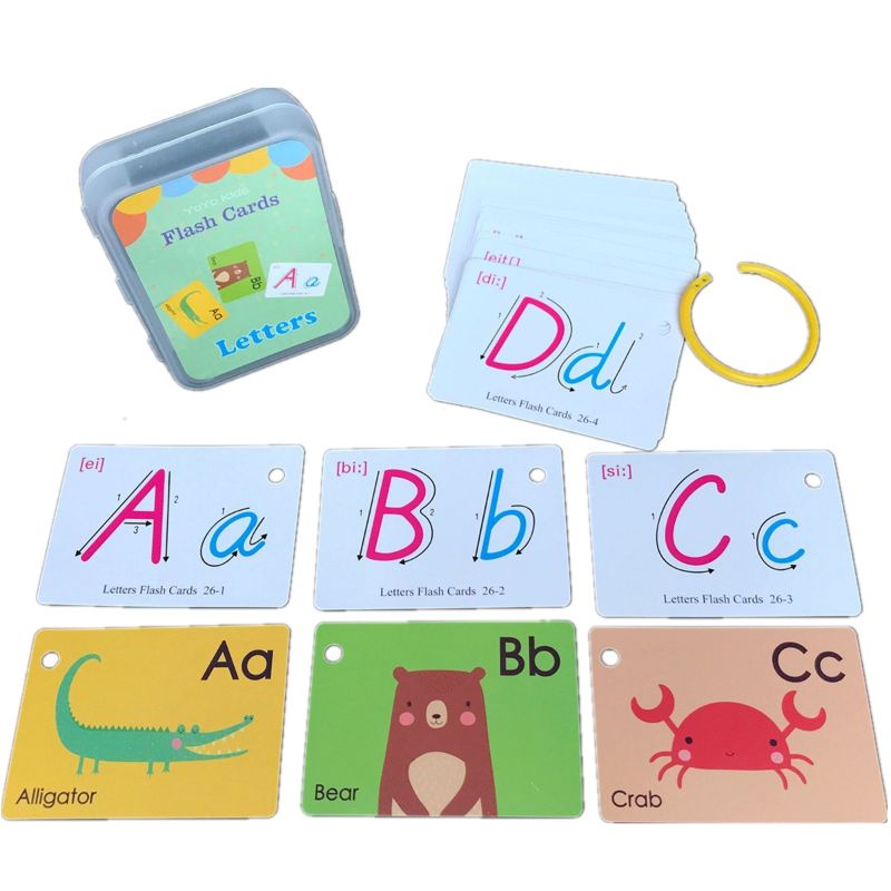 alphabet chart Baby Preschool English Learning Flash Cards Montessori ...