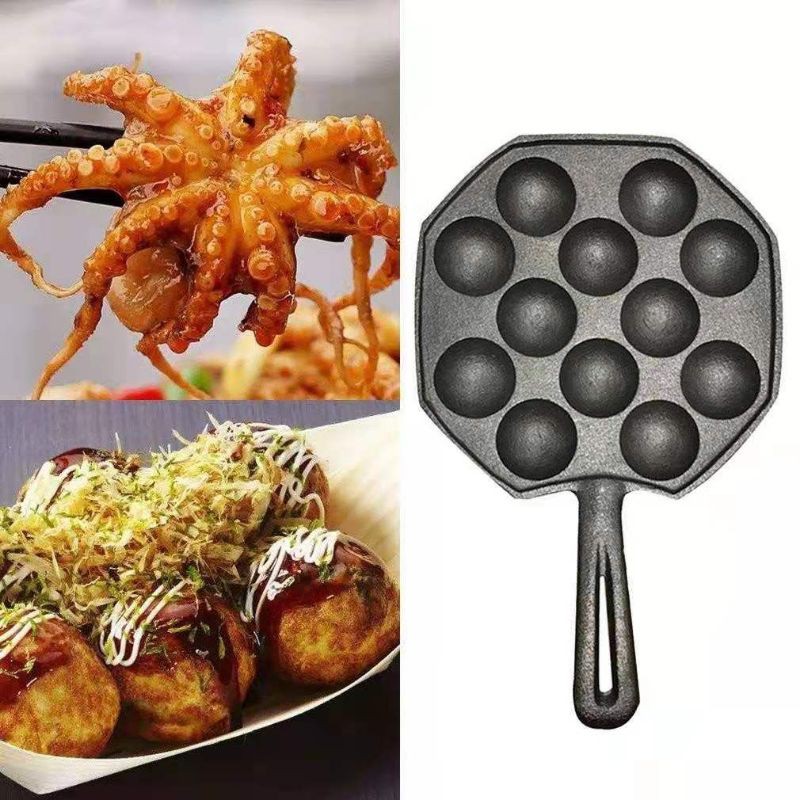 Takoyaki Grill Pan, 12 Cavities Aluminum Non-stick Octopus Ball Grill