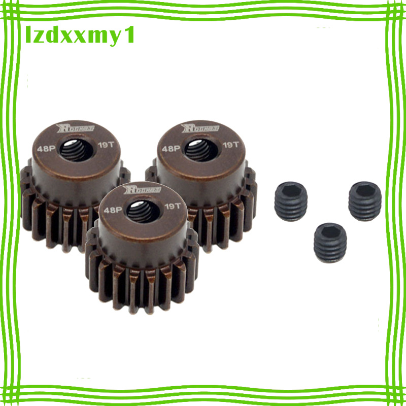 Sourcing Map 48P Durci Pinion Motor Ensemble Engrenages 2pcs 17T 18T - Convient 3.175mm RC Motor Arbre 48 Terrain Engrenages Pour RC Voiture, Avec Hex Clé