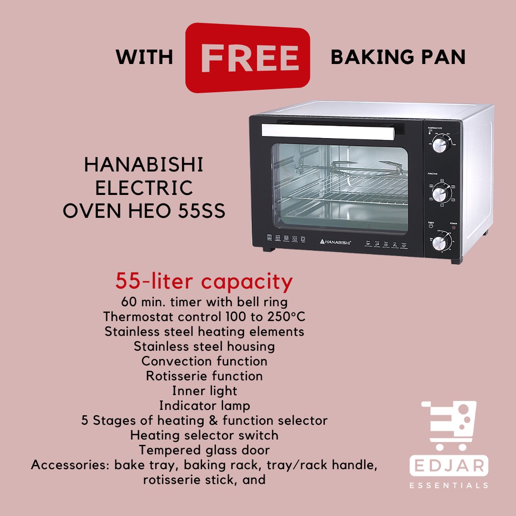 hanabishi electric oven 55 liters