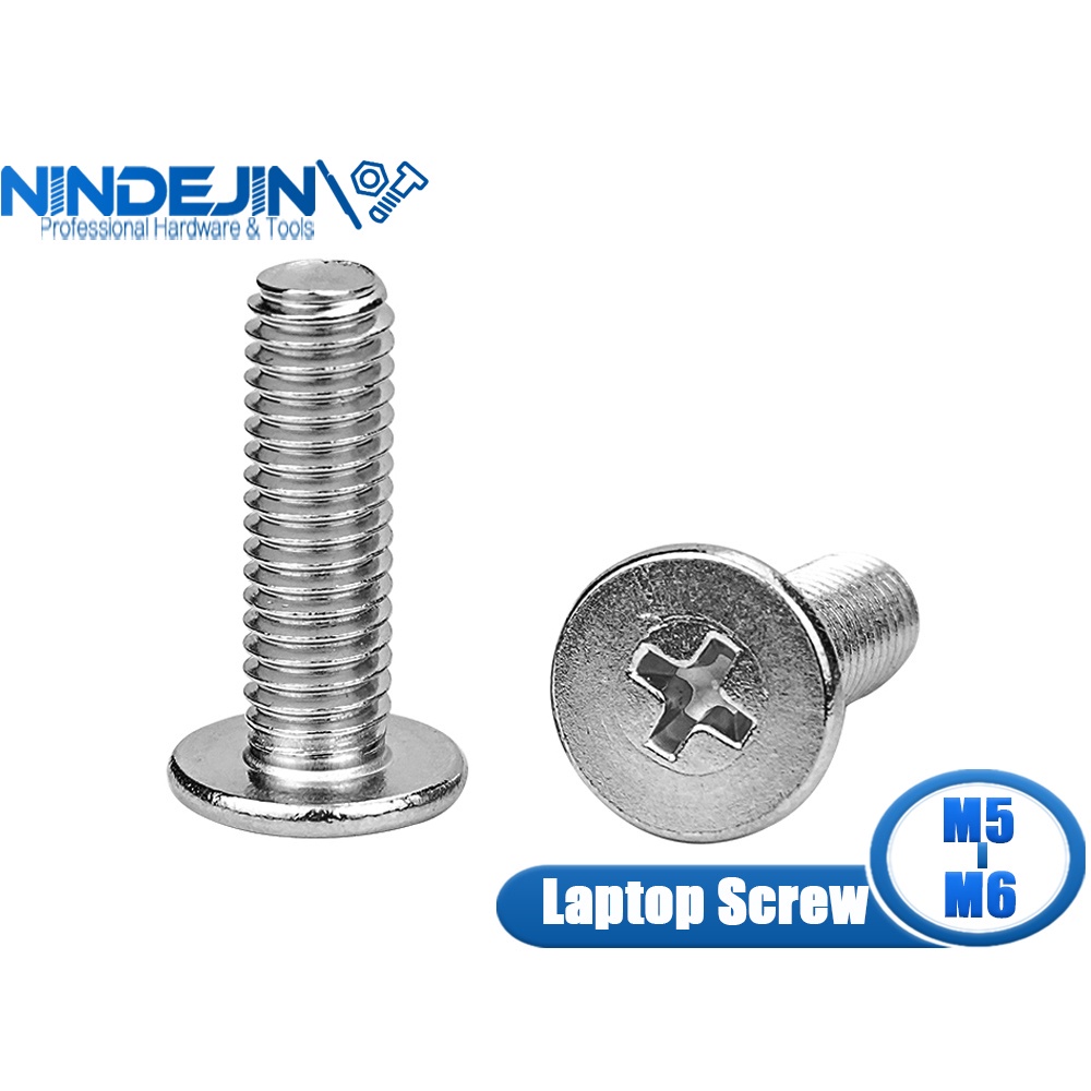 NINDEJIN CM Laptop Screw Stainless Steel Thin Head Machine Screw M5