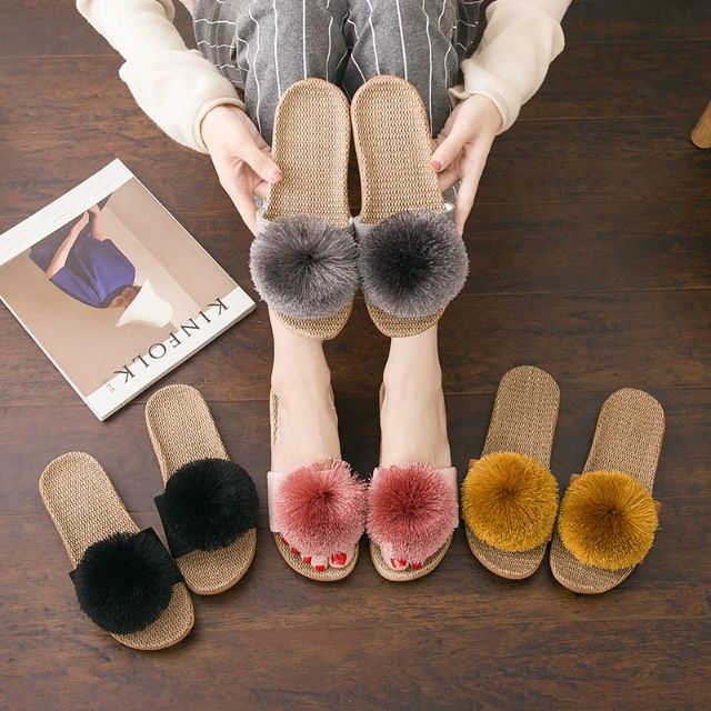 Fluff ball online slippers